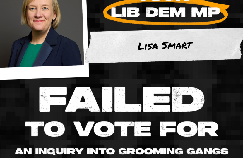 Your Lib Dem MP failed to vote for an inquiry into grooming gangs