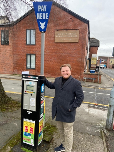 Oliver Johnstone is campaigning for free parking at weekends 