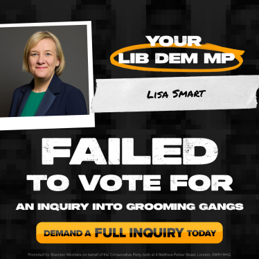 Your Lib Dem MP failed to vote for an inquiry into grooming gangs